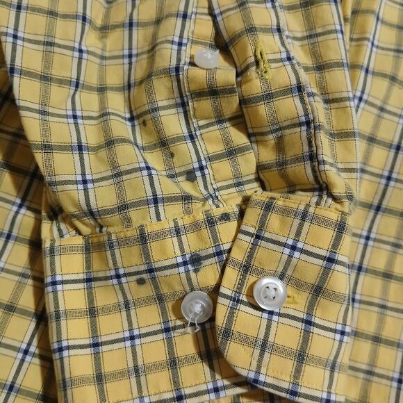 Jos.A.Bank Executive Collection Medium Long-Sleeved Button-Up Yellow/Blue Plaid - Picture 8 of 8